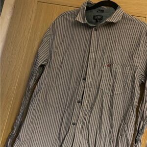 Armani Jeans Black and White Striped Casual Shirt